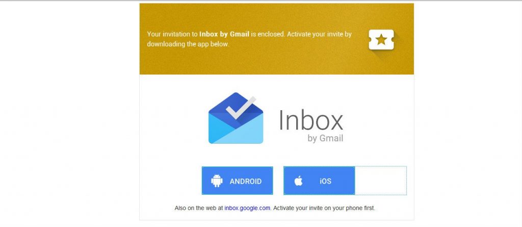 Invitacion Inbox Google