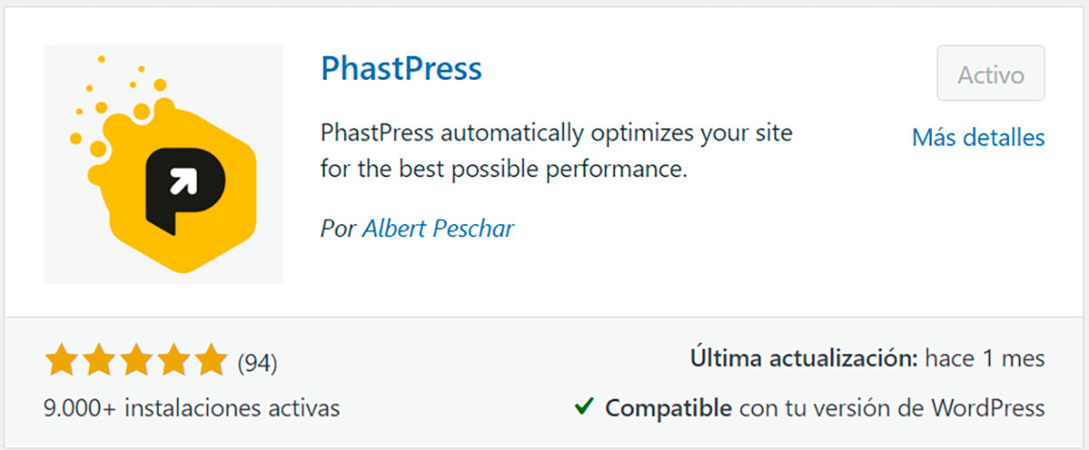 Plugin WordPress WPO - PhastPress